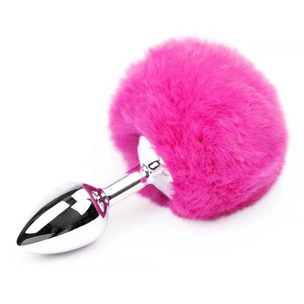 Plug Anal Metálico com Cauda de Coelhinho Rosa Plug Anal Metálico com Cauda de Coelhinho Rosa