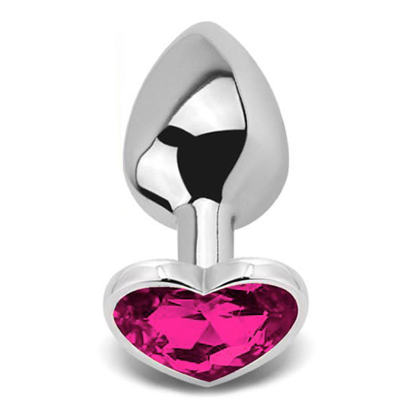 Plug Anal Metálico com Coração Rosa M Plug Anal Metálico com Coração Rosa M