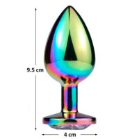 Plug Anal Metálico com Cristal Multicolor L